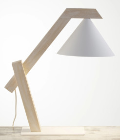 lampka biały/drewno bielone 41820