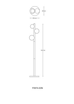 F0574-03N-P7AA FORES LAMPA PODŁOGOWA CZARNY MAT/MATT BLACK