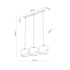 ELBRUS LINEN LAMPA WISZĄCA LISTWA 3XE27 10868