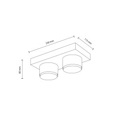 BRIX RED LAMPA SUFITOWA 2XGX53 11292