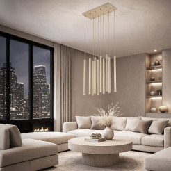 FERRO SABIA CHAMPAGNE LAMPA WISZĄCA 10XG9 LISTWA 11491