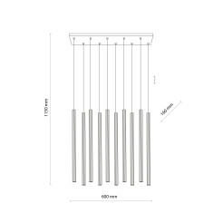 FERRO SABIA CHAMPAGNE LAMPA WISZĄCA 10XG9 LISTWA 11491