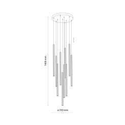 FERRO SABIA CHAMPAGNE LAMPA WISZĄCA 10XG9 KOŁO 11494