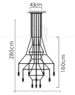 Lampa wisząca -20 czarna 120cm ST-5961-20