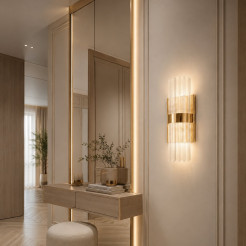 Lampa ścienna  B złota 50 cm z kryształkami DW920 gold