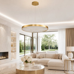 Lampa wisząca  60 cm - LED, złoty alabaster ST-MD2407