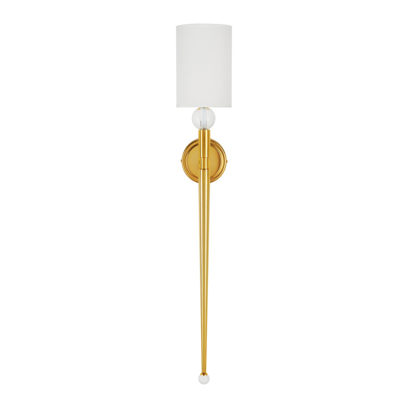 Lampa ścienna  92 cm-  złoty kinkiet z białym abażurem ST-8436 AGB-CE GOLD