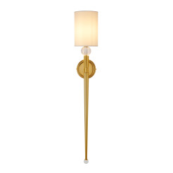 Lampa ścienna  92 cm-  złoty kinkiet z białym abażurem ST-8436 AGB-CE GOLD