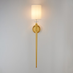 Lampa ścienna  92 cm-  złoty kinkiet z białym abażurem ST-8436 AGB-CE GOLD