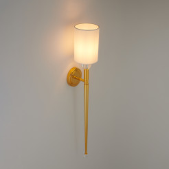 Lampa ścienna  92 cm-  złoty kinkiet z białym abażurem ST-8436 AGB-CE GOLD