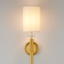 Lampa ścienna  92 cm-  złoty kinkiet z białym abażurem ST-8436 AGB-CE GOLD