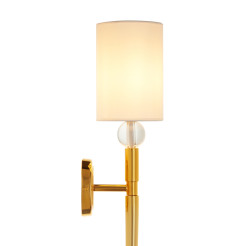 Lampa ścienna  92 cm-  złoty kinkiet z białym abażurem ST-8436 AGB-CE GOLD