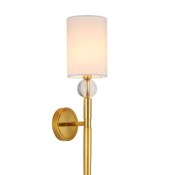 Lampa ścienna  92 cm-  złoty kinkiet z białym abażurem ST-8436 AGB-CE GOLD