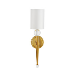 Lampa ścienna  52 cm-  złoty kinkiet z białym abażurem ST-8421 AGB-CE GOLD