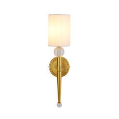 Lampa ścienna  52 cm-  złoty kinkiet z białym abażurem ST-8421 AGB-CE GOLD