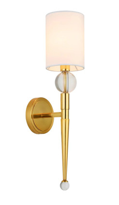 Lampa ścienna  52 cm-  złoty kinkiet z białym abażurem ST-8421 AGB-CE GOLD
