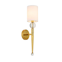 Lampa ścienna  52 cm-  złoty kinkiet z białym abażurem ST-8421 AGB-CE GOLD