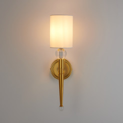 Lampa ścienna  52 cm-  złoty kinkiet z białym abażurem ST-8421 AGB-CE GOLD