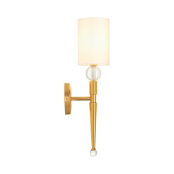 Lampa ścienna  52 cm-  złoty kinkiet z białym abażurem ST-8421 AGB-CE GOLD