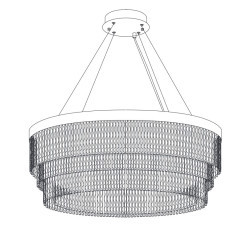 Lampa wisząca   60 cm - żyrandol LED, kryształowo-złoty ST-DL8511