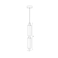Lampa wisząca -2 LED złota 73 cm ST-15038P-2