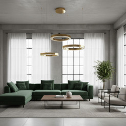 Lampa wisząca  3 40+60+80 cm - LED złoty połysk na 1 podsufitce DN924-40+60+80 gold
