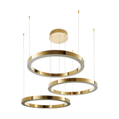 Lampa wisząca  3 40+60+80 cm - LED złoty połysk na 1 podsufitce DN924-40+60+80 gold