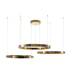 Lampa wisząca  3 40+60+80 cm - LED złoty połysk na 1 podsufitce DN924-40+60+80 gold