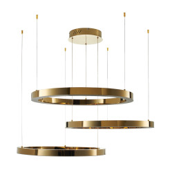 Lampa wisząca  3 40+60+80 cm - LED złoty połysk na 1 podsufitce DN924-40+60+80 gold