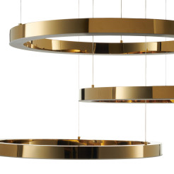 Lampa wisząca  3 40+60+80 cm - LED złoty połysk na 1 podsufitce DN924-40+60+80 gold