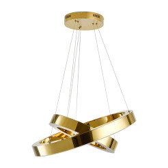 Lampa wisząca  2 40+60 cm - LED dwa ringi złoty połysk DN924-40+60 gold