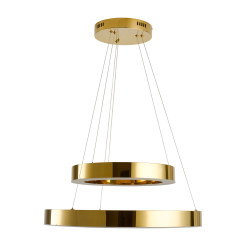 Lampa wisząca  2 40+60 cm - LED dwa ringi złoty połysk DN924-40+60 gold