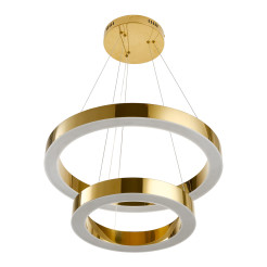 Lampa wisząca  2 40+60 cm - LED dwa ringi złoty połysk DN924-40+60 gold