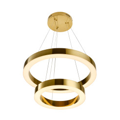 Lampa wisząca  2 40+60 cm - LED dwa ringi złoty połysk DN924-40+60 gold