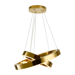 Lampa wisząca  2 40+60 cm - LED dwa ringi złoty połysk DN924-40+60 gold