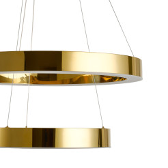 Lampa wisząca  2 40+60 cm - LED dwa ringi złoty połysk DN924-40+60 gold