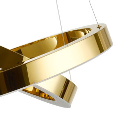 Lampa wisząca  2 40+60 cm - LED dwa ringi złoty połysk DN924-40+60 gold