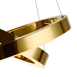Lampa wisząca  2 40+60 cm - LED dwa ringi złoty połysk DN924-40+60 gold