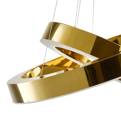 Lampa wisząca  2 40+60 cm - LED dwa ringi złoty połysk DN924-40+60 gold