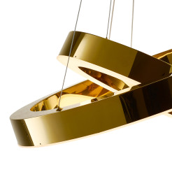 Lampa wisząca  2 40+60 cm - LED dwa ringi złoty połysk DN924-40+60 gold