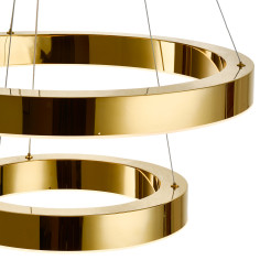 Lampa wisząca  2 40+60 cm - LED dwa ringi złoty połysk DN924-40+60 gold