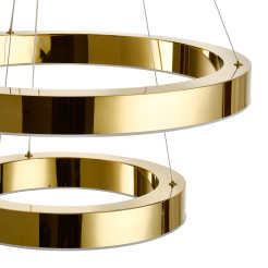 Lampa wisząca  2 40+60 cm - LED dwa ringi złoty połysk DN924-40+60 gold