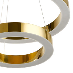 Lampa wisząca  2 40+60 cm - LED dwa ringi złoty połysk DN924-40+60 gold
