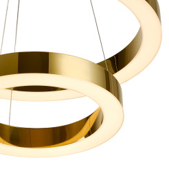 Lampa wisząca  2 40+60 cm - LED dwa ringi złoty połysk DN924-40+60 gold