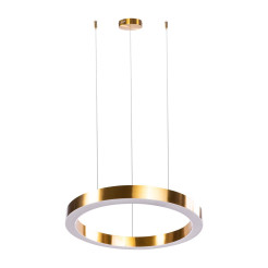 Lampa wisząca  2 60+60 cm - LED, dwa ringi mosiądz szczotkowany na 1 podsufitce ST-8848-60+60 brass