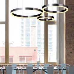 Lampa wisząca  2 60+60 cm - LED, dwa ringi mosiądz szczotkowany na 1 podsufitce ST-8848-60+60 brass