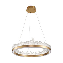 Lampa wisząca  60 cm - LED, złoty kryształowy ring ST-6490P/1