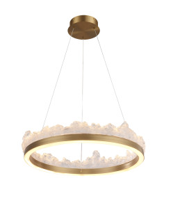 Lampa wisząca  60 cm - LED, złoty kryształowy ring ST-6490P/1
