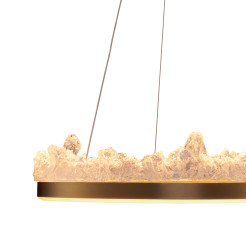 Lampa wisząca  60 cm - LED, złoty kryształowy ring ST-6490P/1