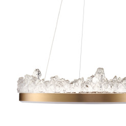Lampa wisząca  60 cm - LED, złoty kryształowy ring ST-6490P/1